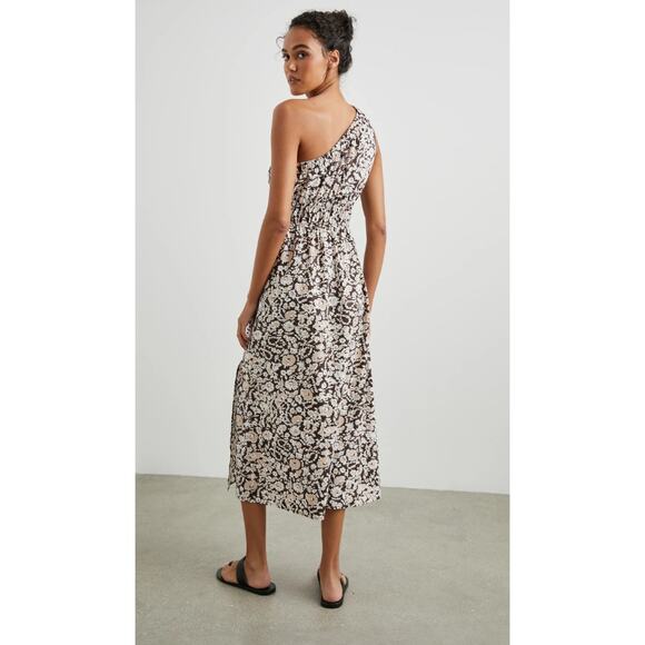 Rails Selani One Shoulder Midi Dress Russet Floral Size Large - Picture 2 of 11